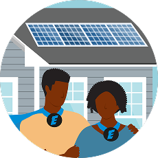 solar panels on roof