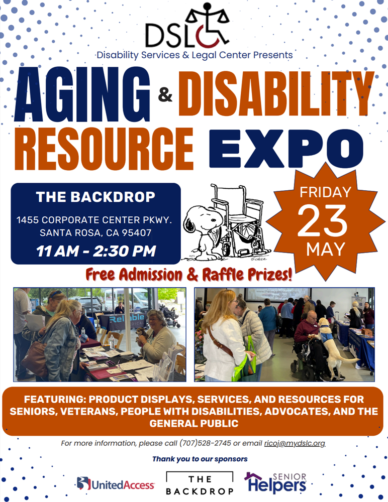 Flyer showing time, date, and location of Aging and Disability Resource Expo.